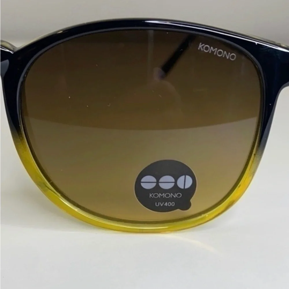 Komono Black Gold Sunglasses NEW Ombré UV400 Urkel Ecpressionist